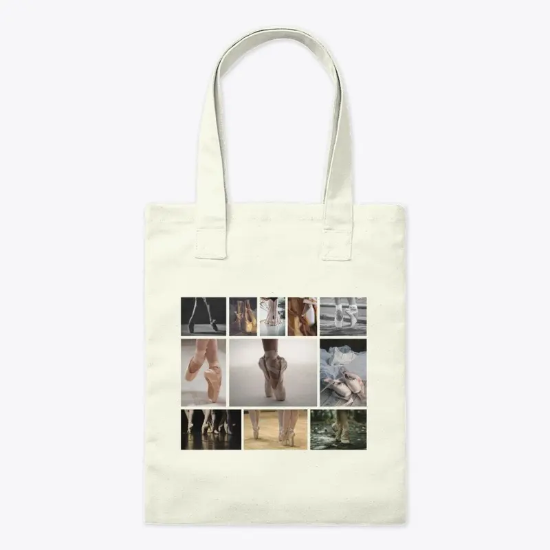 Ballet Pointe Shoe Collage Tote Bag